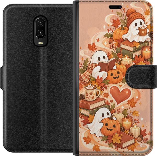 Kompatibel Tegnebogsetui til OnePlus 6T Spøgelseslæsning orange