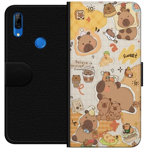 Huawei P Smart Z Tegnebogsetui Kawaii capybara mobilskal med gulliga djurmotiv