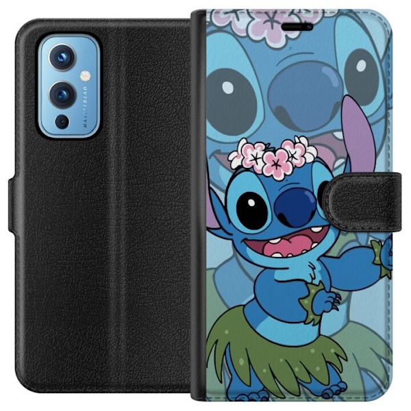 OnePlus 9 Tegnebogsetui Stitch under Stjernerne - Magisk Anime-stil
