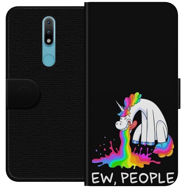 Nokia 2.4 Lompakkokotelo EW People Unicorn