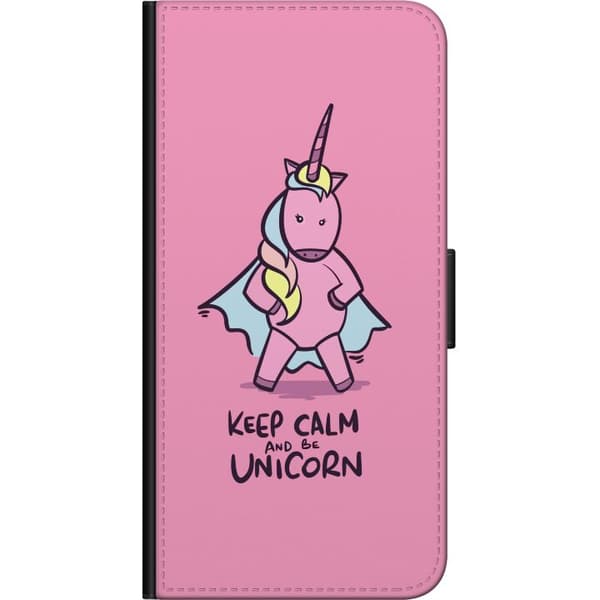 Kompatibelt Plånboksfodral till OnePlus 9 Pro Keep Calm Enhörning