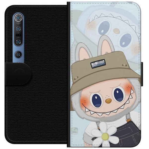 Xiaomi Mi 10 Pro 5G Plånboksfodral Labubu med hatt – Pop Mart-figur Mr. Butcher i retro stil med karaktär