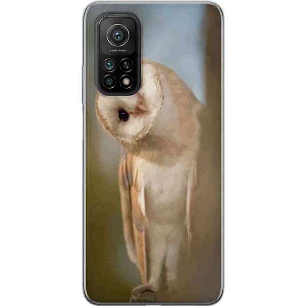 Xiaomi Mi 10T 5G Genomskinligt Skal Uggla Nyfiken Blick Fågelmotiv Skog Natur Grafiskt Design Populärt Motiv Djur Tema Dekoration