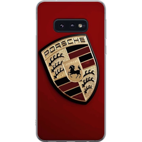 Samsung Galaxy S10e Genomskinligt Skal Mobilskal med stilren Porce logotyp i svartvitt