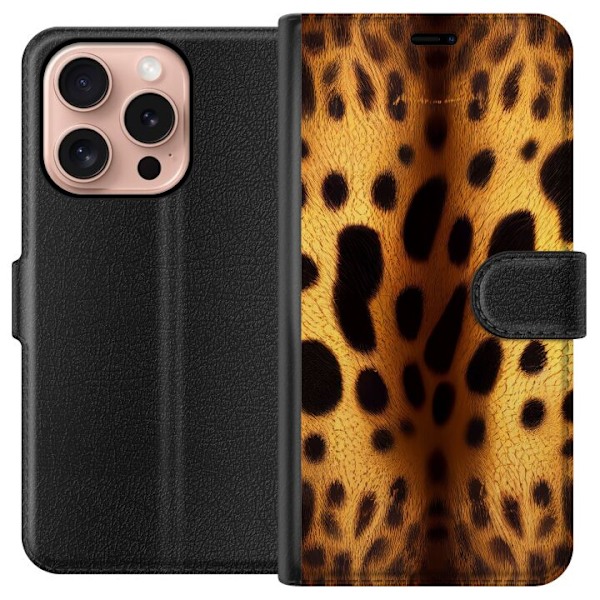 Apple iPhone 16 Pro Lommeboketui Leopard