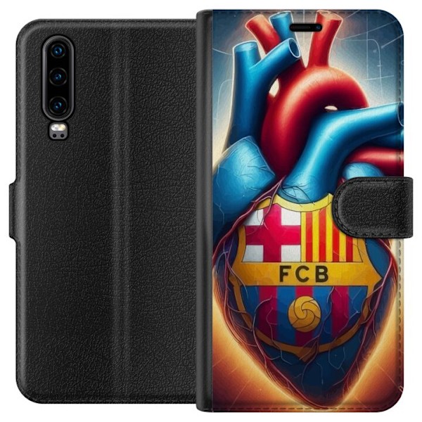 Huawei P30 Lompakkokotelo FCB Sydän