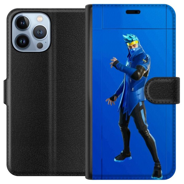 Apple iPhone 13 Pro Max Lompakkokotelo Fortnite - Ninja Blue