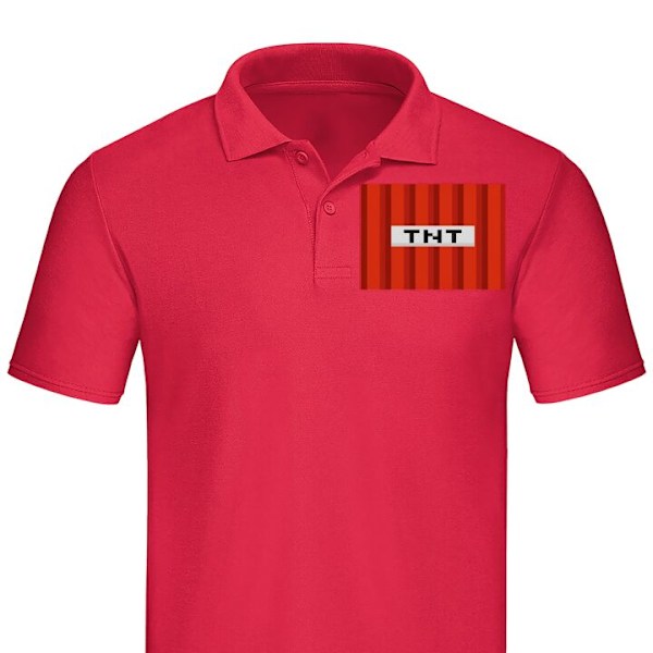 Poloshirt til Voksen | Elegant Poloshirt Minecraft TNT Rød Stor