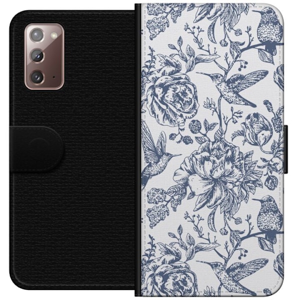 Samsung Galaxy Note20 Lompakkokotelo Kukat & Linnut - Romantti