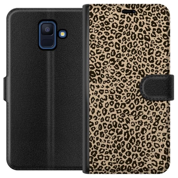 Kompatibel Tegnebogsetui til Samsung Galaxy A6 (2018) Leopard Mønster