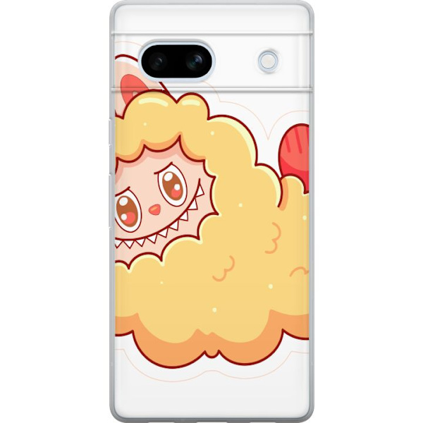Google Pixel 7a Läpinäkyvä kuori Labubu Pesukarhu Pop Mart Hahmo Keräilyesine Söpö Suunnittelu Suosittu Teema Taideteos Leikkisarja