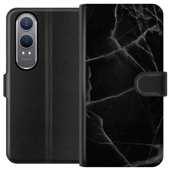 OnePlus Nord CE4 Lite Lompakkokotelo Musta marmori