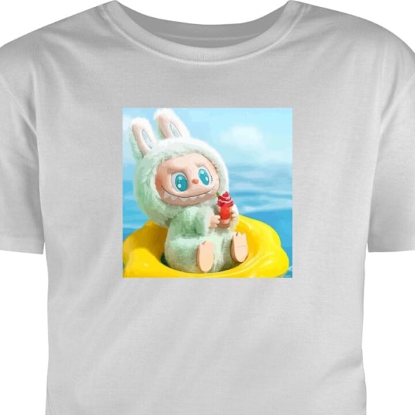 T-shirt för Vuxen | Klassisk Vuxen-T-shirt Labubu Macaron Ser grå M