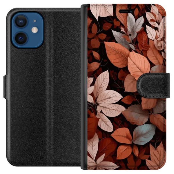 Kompatibel Tegnebogsetui til Apple iPhone 12 mini Efterår og Blade