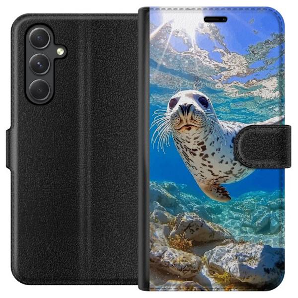 Samsung Galaxy A05s Tegnebogsetui Salg Hav Svømning Dyremotiv Natur Vandmotiv Blåt Design Marin Tema Populært Motiv Dyreliv