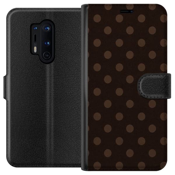 Kompatibelt Plånboksfodral till OnePlus 8 Pro Mocha Dots brun