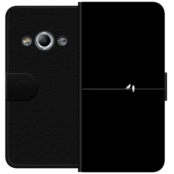 Samsung Galaxy Xcover 3 Tegnebogsetui Minimalistiske fugle sort
