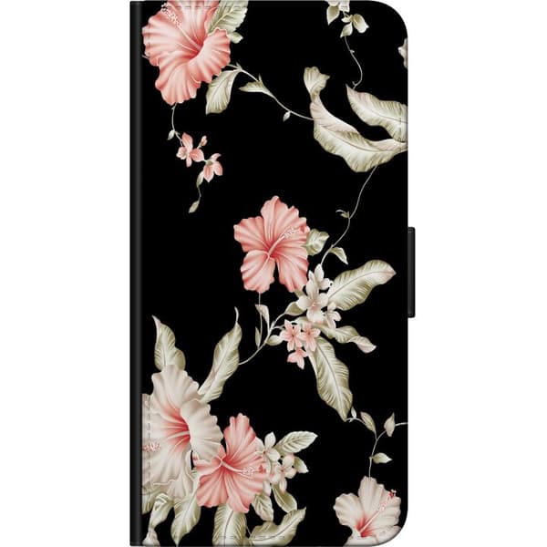 Kompatibelt Plånboksfodral till OnePlus 7 Pro Floral Pattern Black