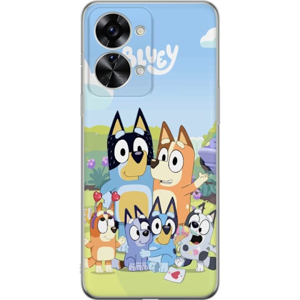 OnePlus Nord 2T Genomskinligt Skal Bluey mobilskal med hela familjen i färgglad design