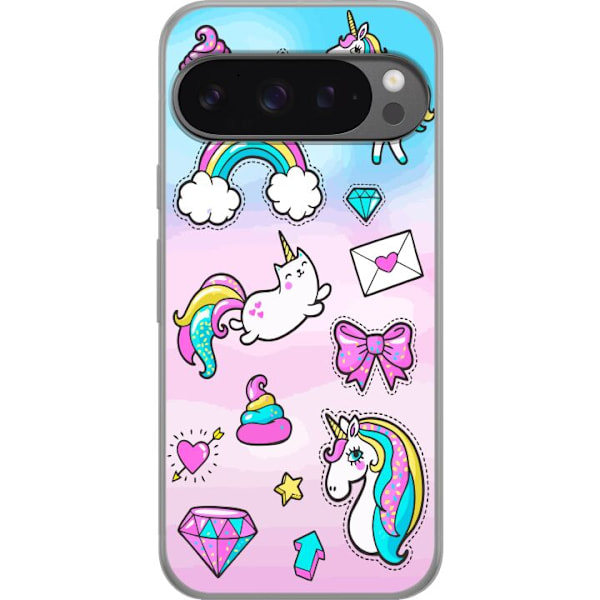 Google Pixel 9 Pro XL Läpinäkyvä kuori Unicorn