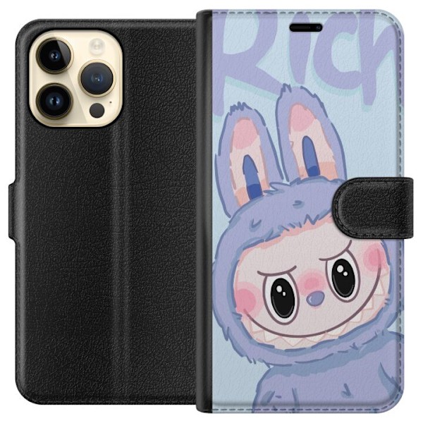 Apple iPhone 15 Pro Max Lommeboketui Blå Kanin Labubu