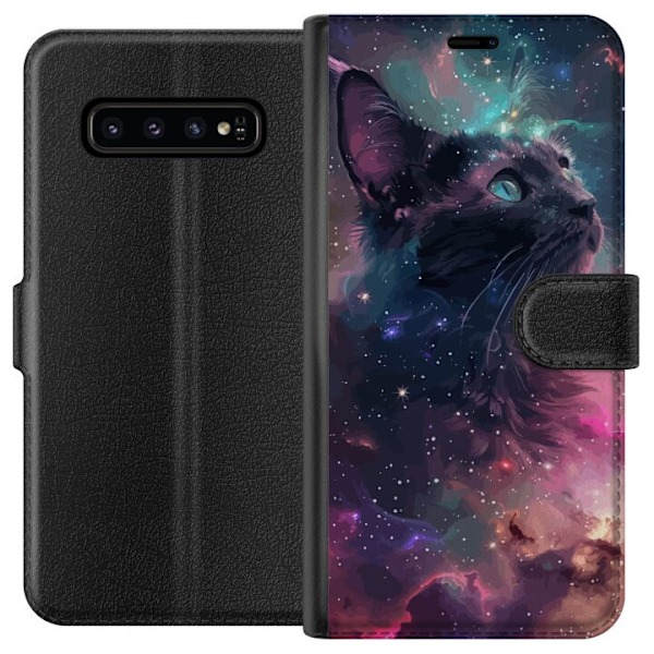 Samsung Galaxy S10 Tegnebogsetui Katten i Galaksen