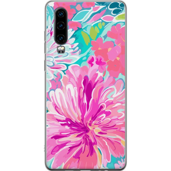 Huawei P30 Gennemsigtig cover Blomsterrebs