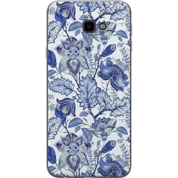 Samsung Galaxy J4+ Gennemsigtig cover Blomster Blå...