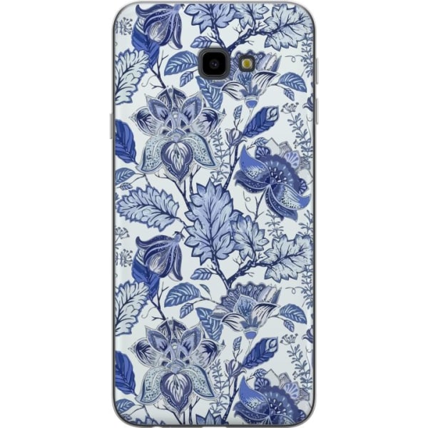 Samsung Galaxy J4+ Genomskinligt Skal Blommor Blå...
