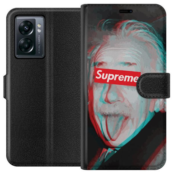 OnePlus Nord N300 Plånboksfodral Supreme Albert Einstein 3D Motiv Streetwear Design Populär Vetenskap Ikoniskt Grafiskt Urban Art