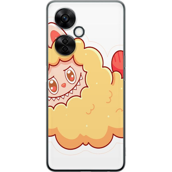 OnePlus Nord CE3 Genomskinligt Skal Labubu Tvättbjörn Pop Mart Figur Samlarobjekt Söt Design Populärt Motiv Art Toy Kreativ Figurserie