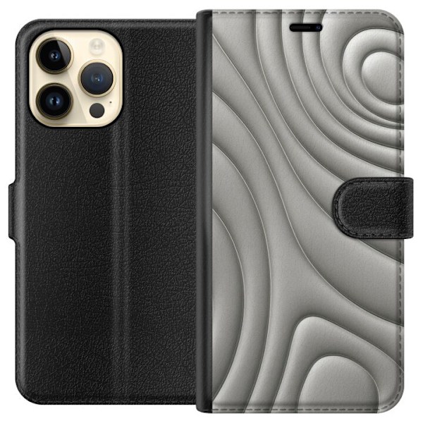 Apple iPhone 15 Pro Max Plånboksfodral Silver Waves