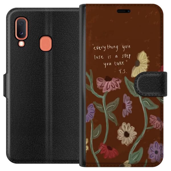 Kompatibelt Plånboksfodral till Samsung Galaxy A20e Blommor