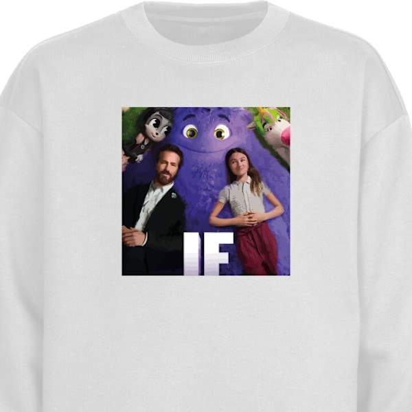 Sweatshirt til Voksne | Klassisk Collegebluse IF: Låtsaskompi hvid M