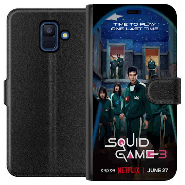 Samsung Galaxy A6 (2018) Plånboksfodral Squid Game Säsong 3 Seriefigurer Populärt TV Serie Motiv Ikoner Spänning Drama Asiatisk Design Trend