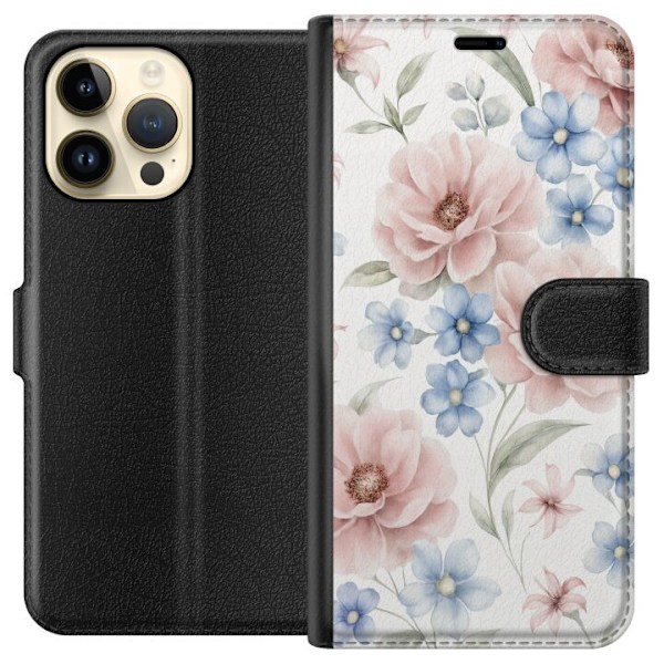 Apple iPhone 14 Pro Max Tegnebogsetui Romantiske blomster