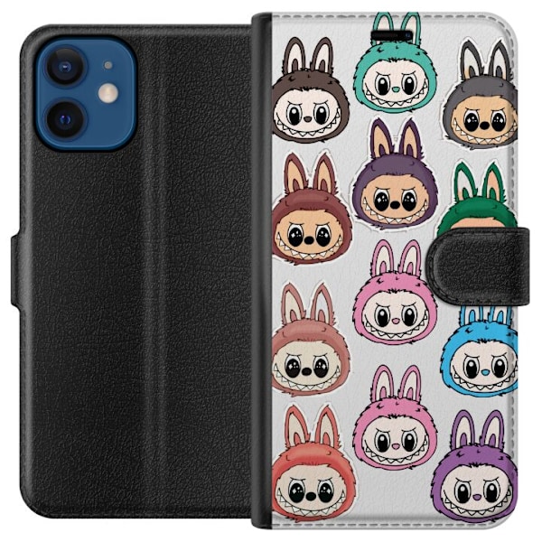 Apple iPhone 12  Lommeboketui Labubu Macaron Monster - Søt Sa