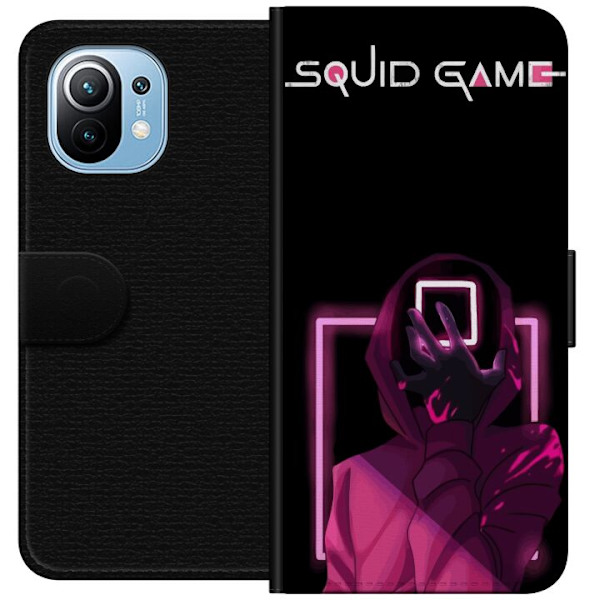 Xiaomi Mi 11 Lompakkokotelo Squid Game Teema Suosittu Sarja Motiivi Graafinen Ikoninen Suunnittelu Aasialainen Popkulttuuri Jännitys Draama