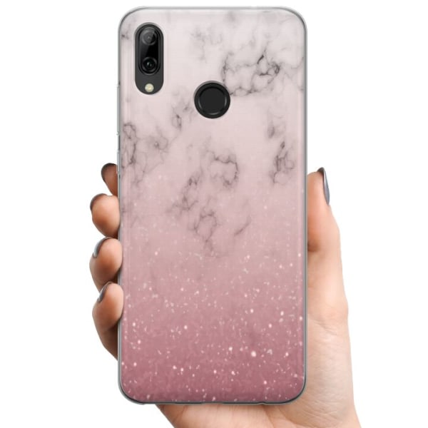 Huawei P smart 2019 TPU Mobildeksel Myk rosa marmor
