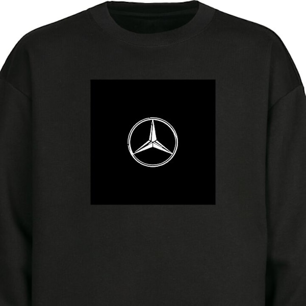 Sweatshirt til Voksne | Klassisk Collegebluse Mercedes-Benz sort XXL