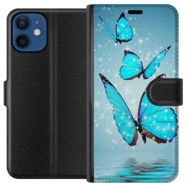 Yhteensopiva Lompakkokotelo Apple iPhone 12 mini Kimaltelevat Perhoset