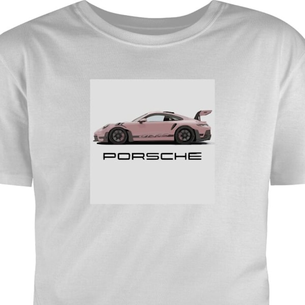 Barn-T-shirt | Bekväm T-shirt för Barn Porsche 911 Pink grå 3-4 År