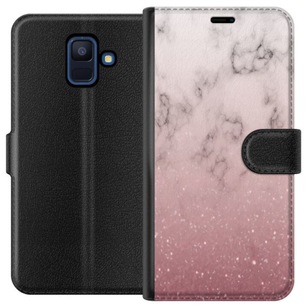 Samsung Galaxy A6 (2018) Lompakkokotelo Pehmeä pinkki marmori