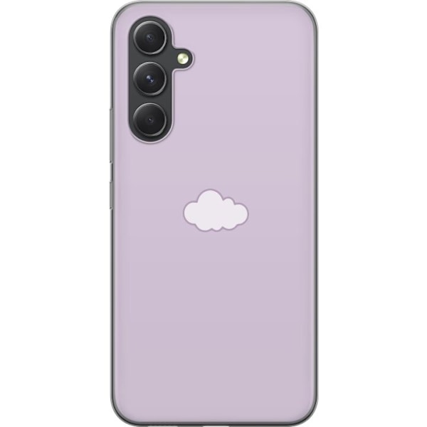 Samsung Galaxy S24 Genomskinligt Skal Lila Moln – minimalistiskt moln på lila bakgrund