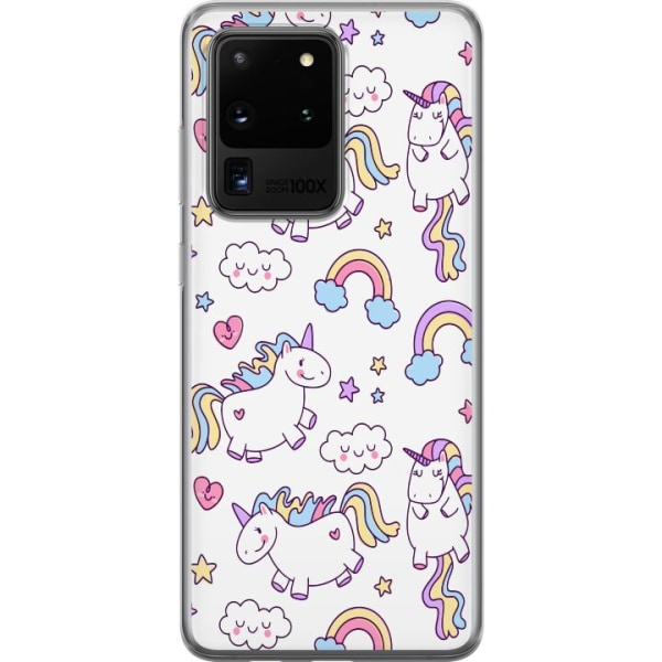 Samsung Galaxy S20 Ultra Gennemsigtig cover Unicorn Mønster