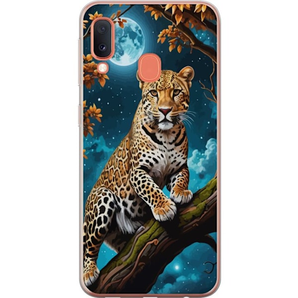 Samsung Galaxy A20e Gennemsigtig cover Leopard