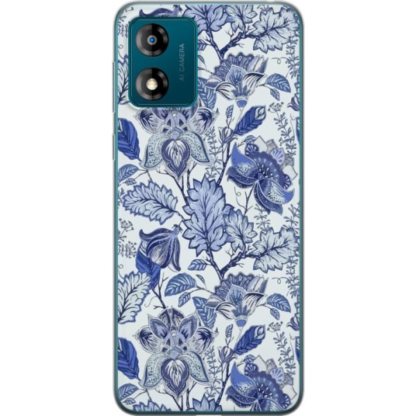 Motorola Moto E13 Genomskinligt Skal Blommor Blå...