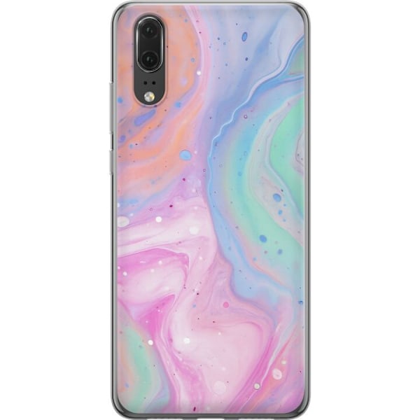 Huawei P20 Genomskinligt Skal Pastellmarmor