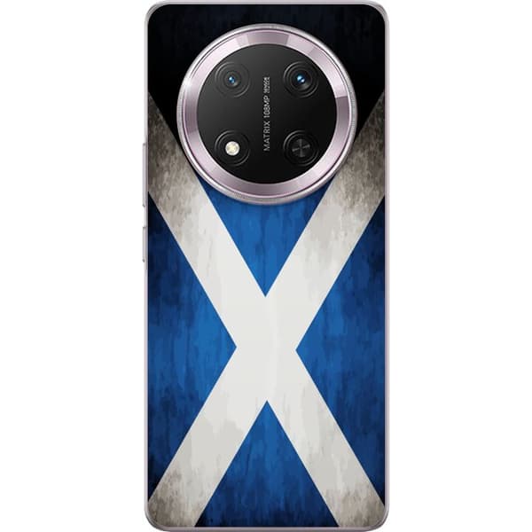 Kompatibelt Mobildeksel til Honor Magic7 Lite Skottlands flagg med grunge effekt og blå hvit design blå