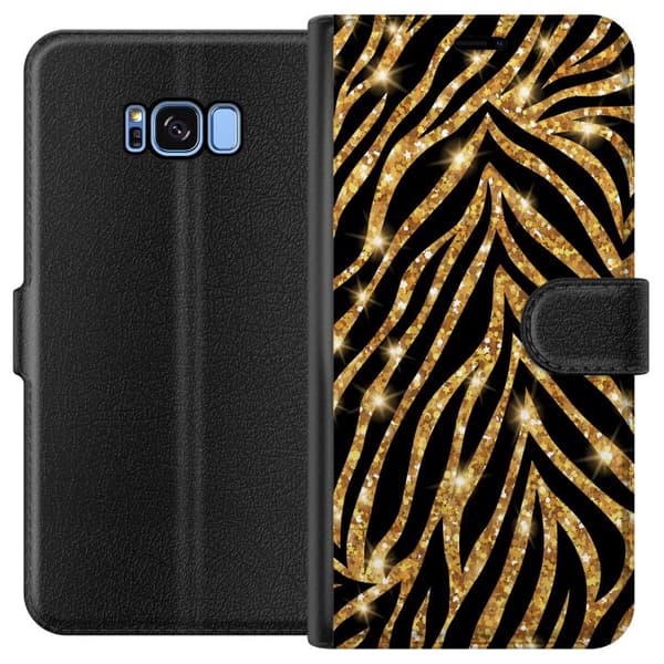 Kompatibelt Plånboksfodral till Samsung Galaxy S8 Gold & Glitter